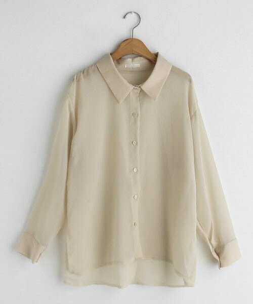 DHOLIC（ディーホリック）の「シアールーズシャツ（シャツ/ブラウス・レディース・ホワイト/ベージュ/ブラック/ブルー/ピンク・FREE）」の3枚目の写真