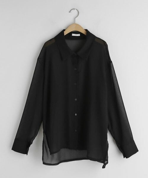 DHOLIC（ディーホリック）の「シアールーズシャツ（シャツ/ブラウス・レディース・ホワイト/ベージュ/ブラック/ブルー/ピンク・FREE）」の2枚目の写真