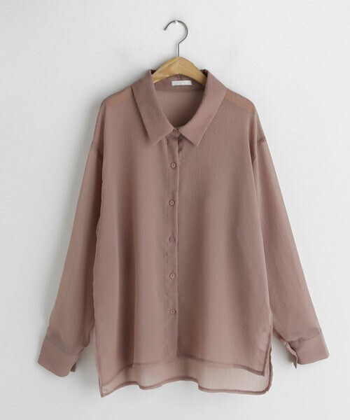 DHOLIC（ディーホリック）の「シアールーズシャツ（シャツ/ブラウス・レディース・ホワイト/ベージュ/ブラック/ブルー/ピンク・FREE）」の5枚目の写真