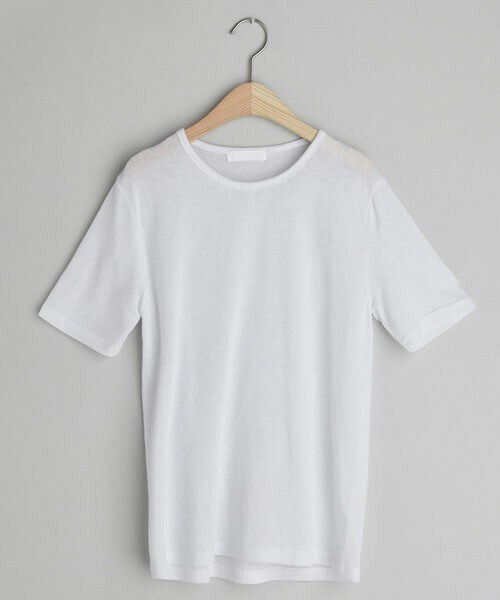 DHOLIC（ディーホリック）の「リネン混ラウンドTシャツ（Tシャツ/カットソー・レディース・オレンジ/ホワイト/イエロー/ピンク/ベージュ/ブラック/ブルー・FREE）」の2枚目の写真