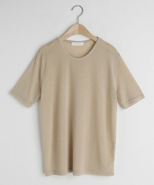 DHOLIC（ディーホリック）の「リネン混ラウンドTシャツ（Tシャツ/カットソー・レディース・オレンジ/ホワイト/イエロー/ピンク/ベージュ/ブラック/ブルー・FREE）」の4枚目の写真