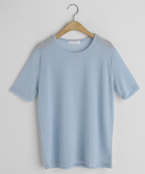 DHOLIC（ディーホリック）の「リネン混ラウンドTシャツ（Tシャツ/カットソー・レディース・オレンジ/ホワイト/イエロー/ピンク/ベージュ/ブラック/ブルー・FREE）」の5枚目の写真