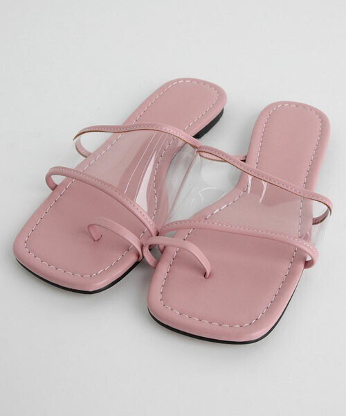 DHOLIC（ディーホリック）の「サムループクリアストラップサンダル（サンダル・レディース・ホワイト/イエロー/ピンク/ブラック/ベージュ・230/235/240/245/250）」の5枚目の写真