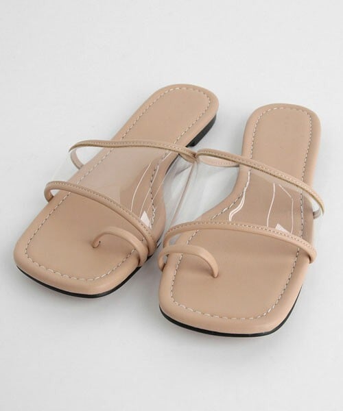 DHOLIC（ディーホリック）の「サムループクリアストラップサンダル（サンダル・レディース・ホワイト/イエロー/ピンク/ブラック/ベージュ・230/235/240/245/250）」の3枚目の写真