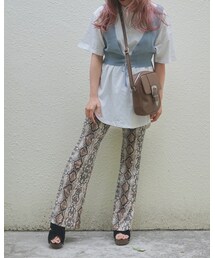 A.D.G | Lace Up Bustier＋T-shirts 2P SET (baby blue)(Tシャツ/カットソー)