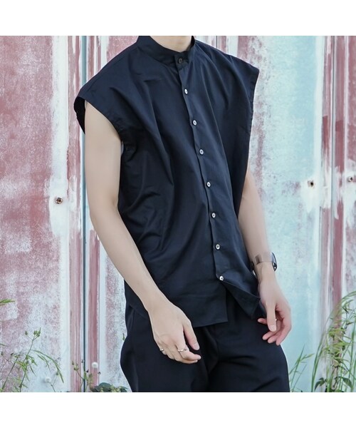 YohKi（ヨウキ）の「"Henkei" stand collar shirt（シャツ/ブラウス・メンズ・ブラック・1/2）」の6枚目の写真