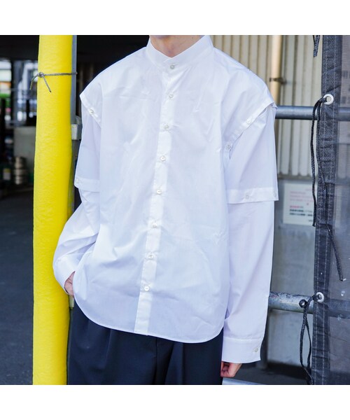 YohKi（ヨウキ）の「"Henkei" stand collar shirt（シャツ/ブラウス・メンズ・ホワイト・1/2）」の2枚目の写真