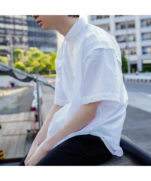 YohKi（ヨウキ）の「"Henkei" stand collar shirt（シャツ/ブラウス・メンズ・ホワイト・1/2）」の4枚目の写真