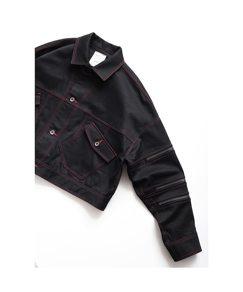 SHAREEF（シャリーフ）の「SHAREEF ZIP-SLEEVE SHORT BLOUSON(Black