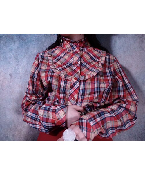 Vintage Clothing（ヴィンテージクロージング）の「Rétro Frill Check Blouse（シャツ/ブラウス）」 - WEAR