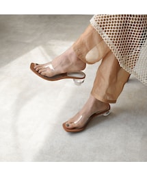 Lavish Gate | shoes-02099　スクエアトゥ ニュアンスミュール  クリアサンダル(サンダル)