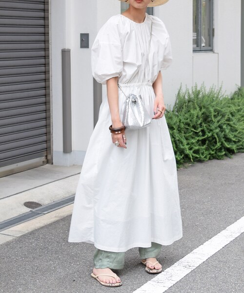 no brand（ノーブランド）の「バックシャンギャザーコットンOP（ワンピース・レディース・その他）」の2枚目の写真