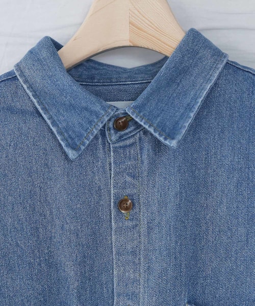 BOYSHE（ボーイシー）の「BIGシルエット デニム半袖シャツ　ブルー（シャツ/ブラウス・レディース・その他）」の12枚目の写真