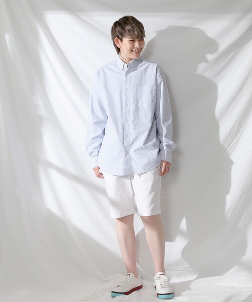 BOYSHE（ボーイシー）の「コットンオックスフォード　ストライプボタンダウンシャツ（シャツ/ブラウス・レディース・その他）」の7枚目の写真