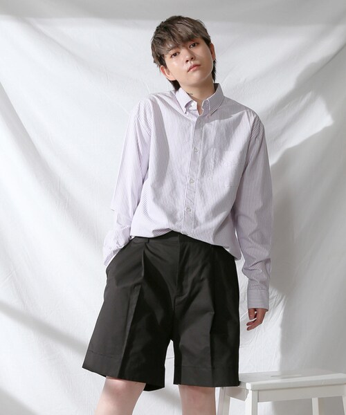 BOYSHE（ボーイシー）の「コットンオックスフォード　ストライプボタンダウンシャツ（シャツ/ブラウス・レディース・その他）」の5枚目の写真