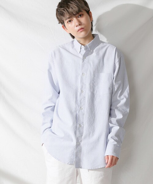 BOYSHE（ボーイシー）の「コットンオックスフォード　ストライプボタンダウンシャツ（シャツ/ブラウス・レディース・その他）」の8枚目の写真