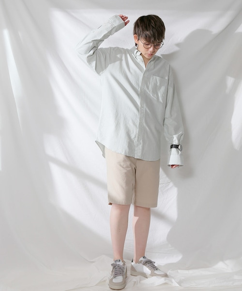 BOYSHE（ボーイシー）の「コットンオックスフォード　ストライプボタンダウンシャツ（シャツ/ブラウス・レディース・その他）」の2枚目の写真