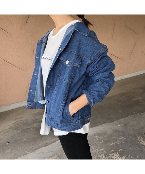 copine(コピン)の「シャツ感覚!7.5オンス薄手デニムジャケット【クリックポスト対象商品】(デニムジャケット・レディース・その他)」の7枚目の写真