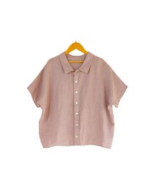 美品fog linen work アドラ トップ　ブラウス　トップス　ピンク 楽天市場】fog linen work フォグリネンワークケリー トップ