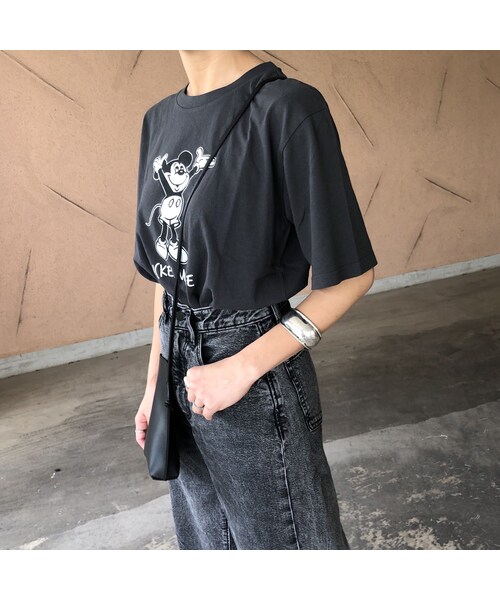 copine(コピン)の「再々入荷!レトロモノクロミッキーTシャツ(2color)【クリックポスト対象商品】(Tシャツ/カットソー・レディース・その他)」の4枚目の写真