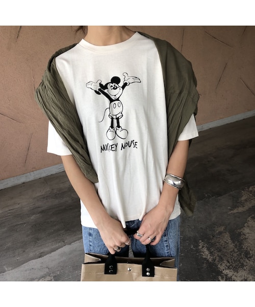 copine(コピン)の「再々入荷!レトロモノクロミッキーTシャツ(2color)【クリックポスト対象商品】(Tシャツ/カットソー・レディース・その他)」の11枚目の写真