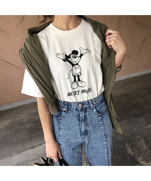 copine(コピン)の「再々入荷!レトロモノクロミッキーTシャツ(2color)【クリックポスト対象商品】(Tシャツ/カットソー・レディース・その他)」の10枚目の写真