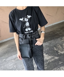 copine | 再々入荷！レトロモノクロミッキーTシャツ(2color)【クリックポスト対象商品】(Tシャツ/カットソー)