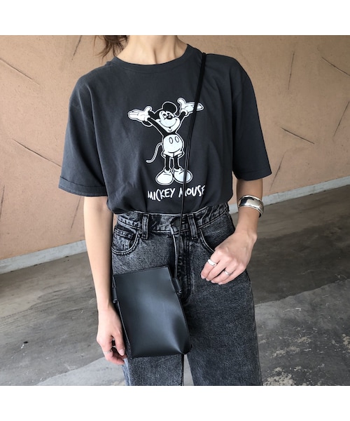 copine(コピン)の「再々入荷!レトロモノクロミッキーTシャツ(2color)【クリックポスト対象商品】(Tシャツ/カットソー・レディース・その他)」の2枚目の写真