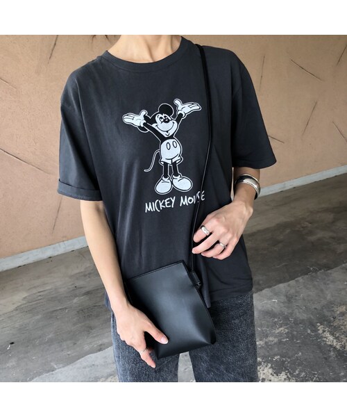 copine(コピン)の「再々入荷!レトロモノクロミッキーTシャツ(2color)【クリックポスト対象商品】(Tシャツ/カットソー・レディース・その他)」の3枚目の写真