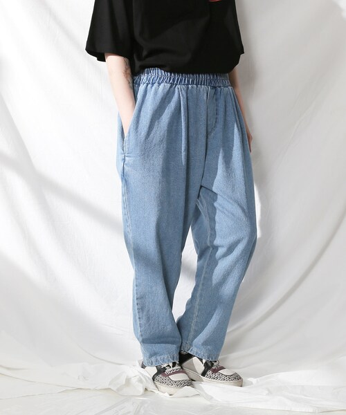 BOYSHE（ボーイシー）の「デニムバギーバンディングパンツ  ブルー（デニムパンツ・レディース・その他）」の7枚目の写真
