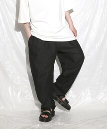 BOYSHE | デニムバギーバンディングパンツ  ブラック(デニムパンツ)