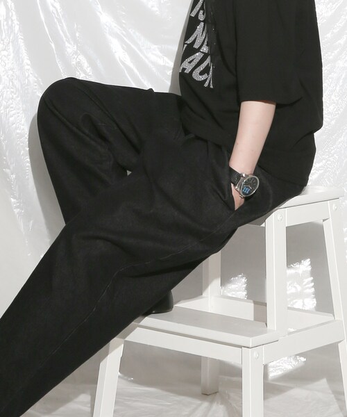 BOYSHE（ボーイシー）の「デニムバギーバンディングパンツ  ブラック（デニムパンツ・レディース・その他）」の8枚目の写真