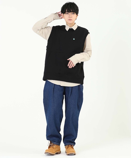 BOYSHE（ボーイシー）の「デニムバギーバンディングパンツ  ダークブルー（デニムパンツ・レディース・その他）」の3枚目の写真