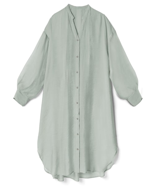 GRL（グレイル）の「ロングシアーシャツワンピース（シャツワンピース・レディース・モカ/ベージュ/オフホワイト/グリーン/ブラック・F）」の5枚目の写真