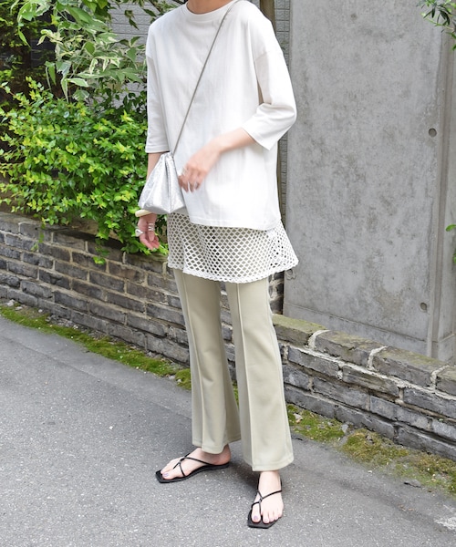 no brand(ノーブランド)の「イージーリブフレアPT(その他パンツ・レディース・その他)」の2枚目の写真