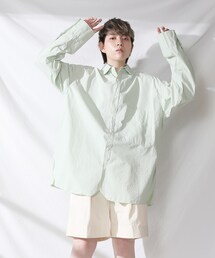 BOYSHE | パステル ルーズシルエットラウンドカットシャツ　ピスタチオ(シャツ/ブラウス)