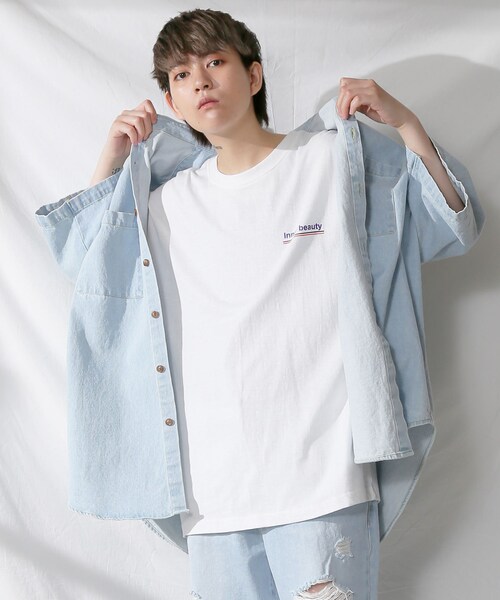 BOYSHE（ボーイシー）の「ADDICTION ビッグシルエットTシャツ  ホワイト（Tシャツ/カットソー・レディース・その他）」の4枚目の写真