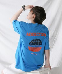 BOYSHE | ADDICTION ビッグシルエットTシャツ  ブルー(Tシャツ/カットソー)