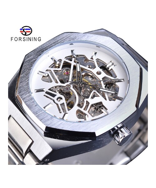 no brand(ノーブランド)の「【FORSINING】 自動巻き メンズ腕時計 スケルトン 機械式 3気圧防水 ステンレスバンド ビジネス ルミナスハンズ 発光 海外トップブランド 高級 かっこいい 選べる4色(その他・メンズ・その他)」の3枚目の写真