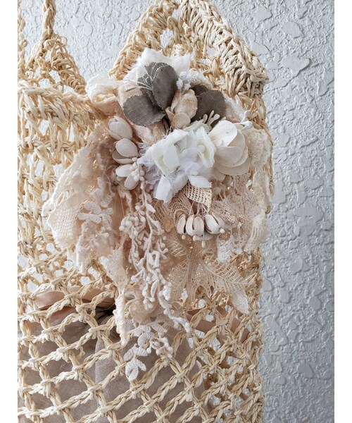 m.soeur（エムスール）の「【Lilaf限定*】ラフィア素材の編み上げショルダーバッグ＊  Beige（ショルダーバッグ・レディース・その他）」の7枚目の写真