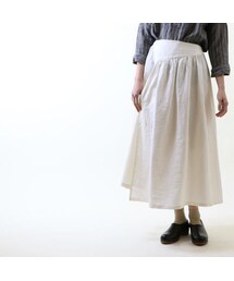 m.soeur | ［MAGALI］アイリッシュリネン＆コットン・イレギュラースカート/オフホワイト(スカート)