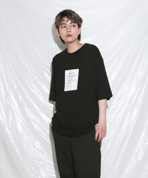 BOYSHE（ボーイシー）の「Replica ラベルTシャツ　ブラック（Tシャツ/カットソー・レディース・その他）」の4枚目の写真