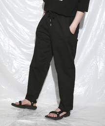 BOYSHE | クララ コットンxストレッチ フリンジパンツ（ウォッシング加工）ブラック(その他パンツ)