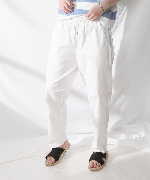 BOYSHE（ボーイシー）の「クララ コットンxストレッチ フリンジパンツ（ウォッシング加工）ホワイト（その他パンツ・レディース・その他）」の2枚目の写真