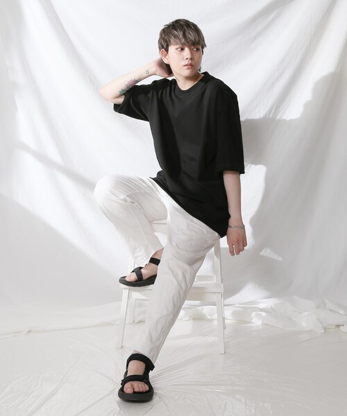 BOYSHE（ボーイシー）の「クララ コットンxストレッチ フリンジパンツ（ウォッシング加工）ホワイト（その他パンツ・レディース・その他）」の4枚目の写真