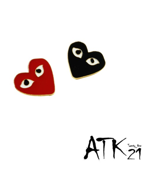 no brand(ノーブランド)の「ピンバッチ バッチ ハートモチーフ cuteなお目目 メンズ レディース ユニセックス アクセサリー:PB200502(ブローチ/コサージュ・メンズ・その他)」の2枚目の写真
