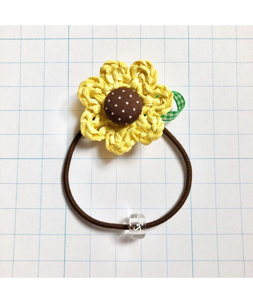 ヘアゴム ベビーヘアクリップ コットンひまわり1〜2 plusnao ヘア