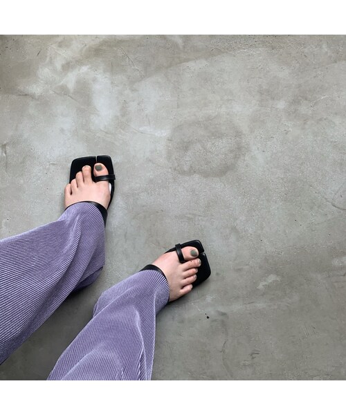 Lavish Gate（ラヴィッシュゲート）の「shoes-02104　足袋ソール　ヒールサンダル 　ブラック　ホワイト（サンダル・レディース・その他）」の12枚目の写真