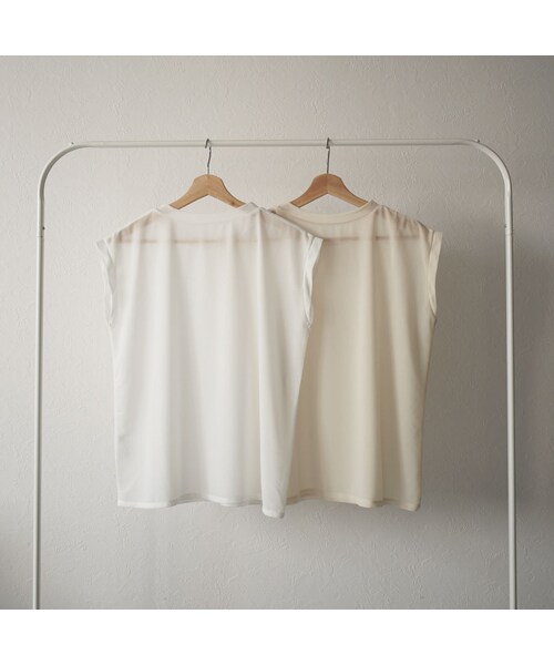 Lavish Gate(ラヴィッシュゲート)の「nh-tops-04037 日本製 シアープルオーバー ホワイト ベージュ(Tシャツ/カットソー・レディース・その他)」の8枚目の写真