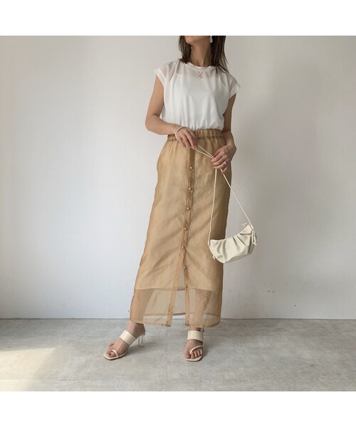 Lavish Gate(ラヴィッシュゲート)の「nh-tops-04037 日本製 シアープルオーバー ホワイト ベージュ(Tシャツ/カットソー・レディース・その他)」の6枚目の写真